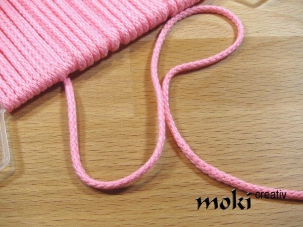 Kordel in rosa gedreht oder geflochten in 2 verschiedenen Stärken