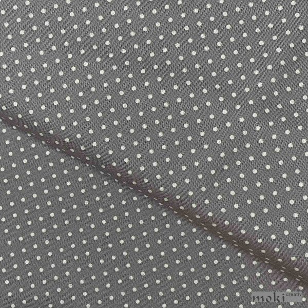 Stoff Punkte grau weiß klein gepunktet 2mm 0,5m
