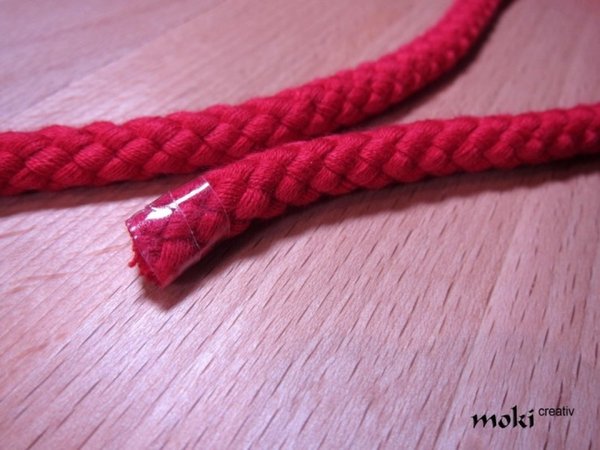 Kordel in rot gedreht oder geflochten in 3 verschiedenen Stärken