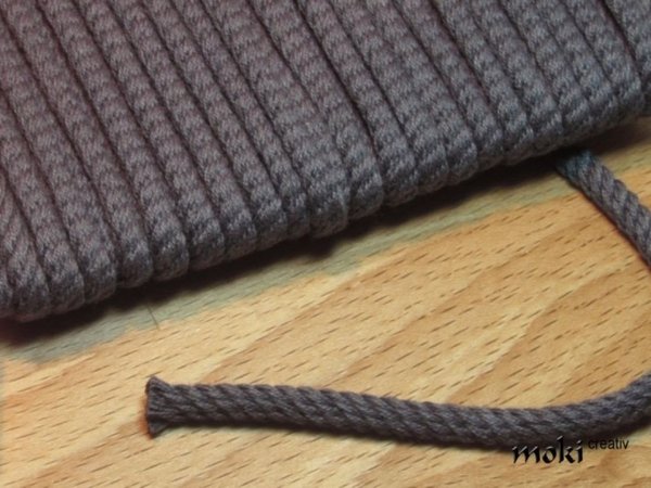 Kordel in grau gedreht oder geflochten in 3 verschiedenen Stärken
