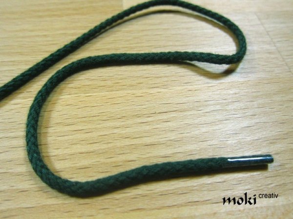 Baumwollkordel in dunkelgrün gedreht oder geflochten in 2 verschiedenen Stärken
