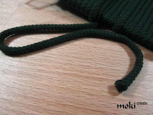 Baumwollkordel in dunkelgrün gedreht oder geflochten in 2 verschiedenen Stärken