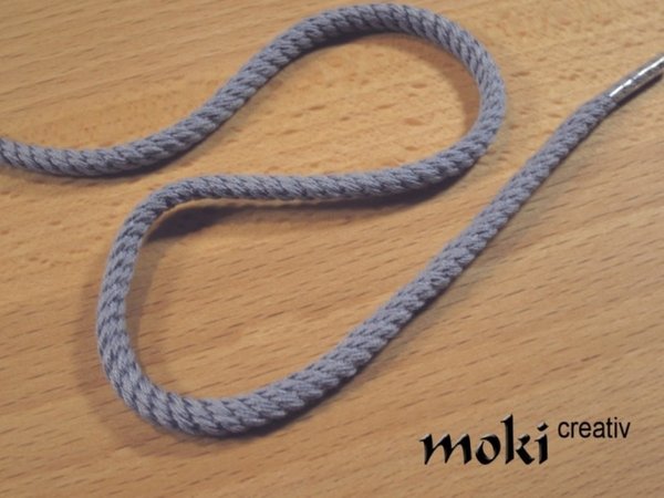 Baumwollkordel in jeansblau gedreht oder geflochten in 2 verschiedenen Stärken