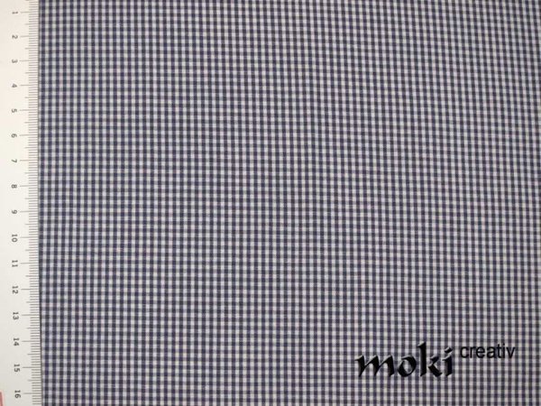 Karostoff dunkelblau weiß kariert 1mm Karos 0,5m