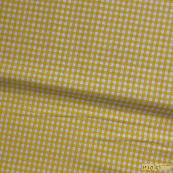 1,10m Karostoff gelb weiß kariert 3mm Karo  SWAFING Reststück