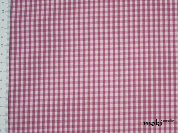 Karostoff pink weiß kariert 3mm Karos 0,5m
