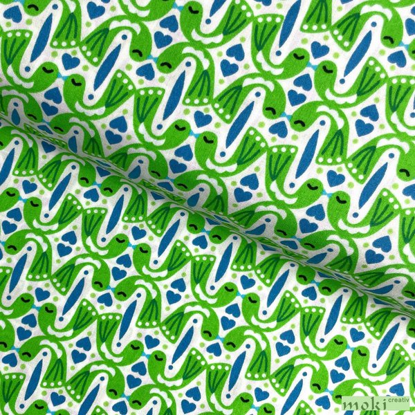 Stoff Surprise Surprise by Jolijou grün blaues Muster  0,5m SWAFING