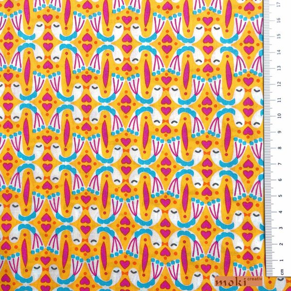 Stoff Surprise Surprise by Jolijou orange rotes Muster  0,5m SWAFING