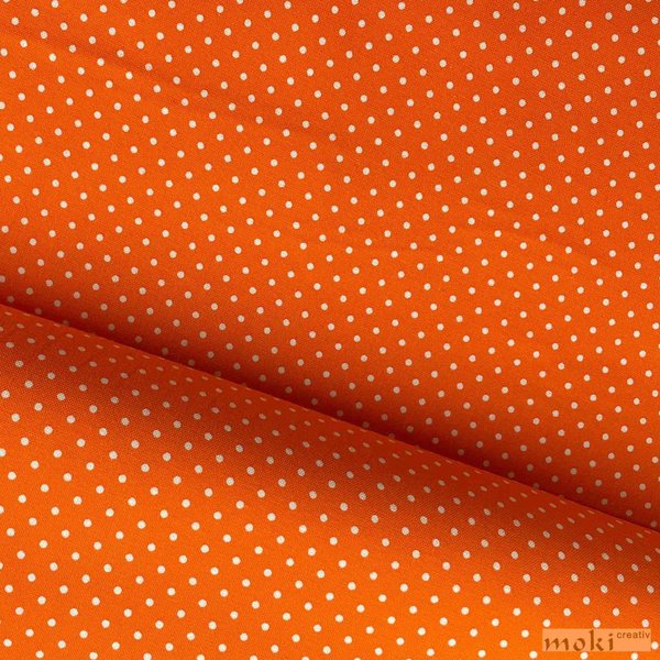 Stoff in orange mit kleinen weißen Pünktchen 2mm 0,5m SWAFING