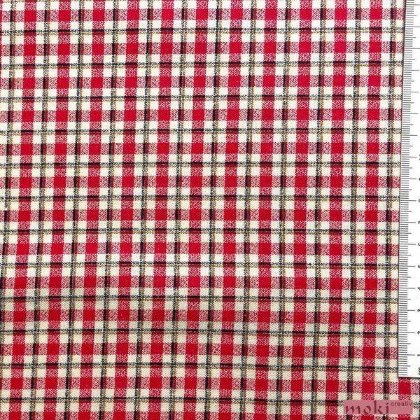 karierter Baumwollstoff Karo Stoff rot weiß bedruckt, 100% Baumwolle, 0,5m